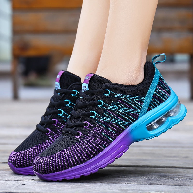 Breathable Purple & Blue Sneakers