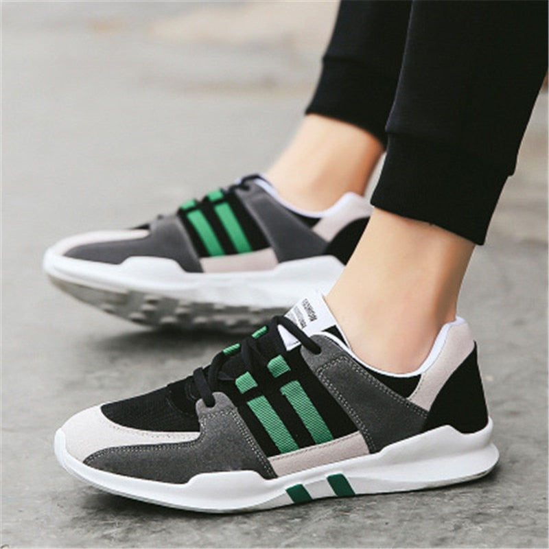 Grey & Black Breathable Running Sneakers