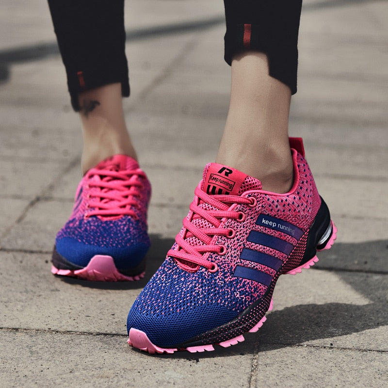 Colorful Breathable Lace-Up Sneakers