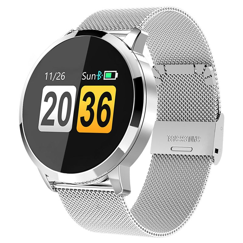OLED Heart Rate Monitor Blood Pressure Touch Pedometer Watch