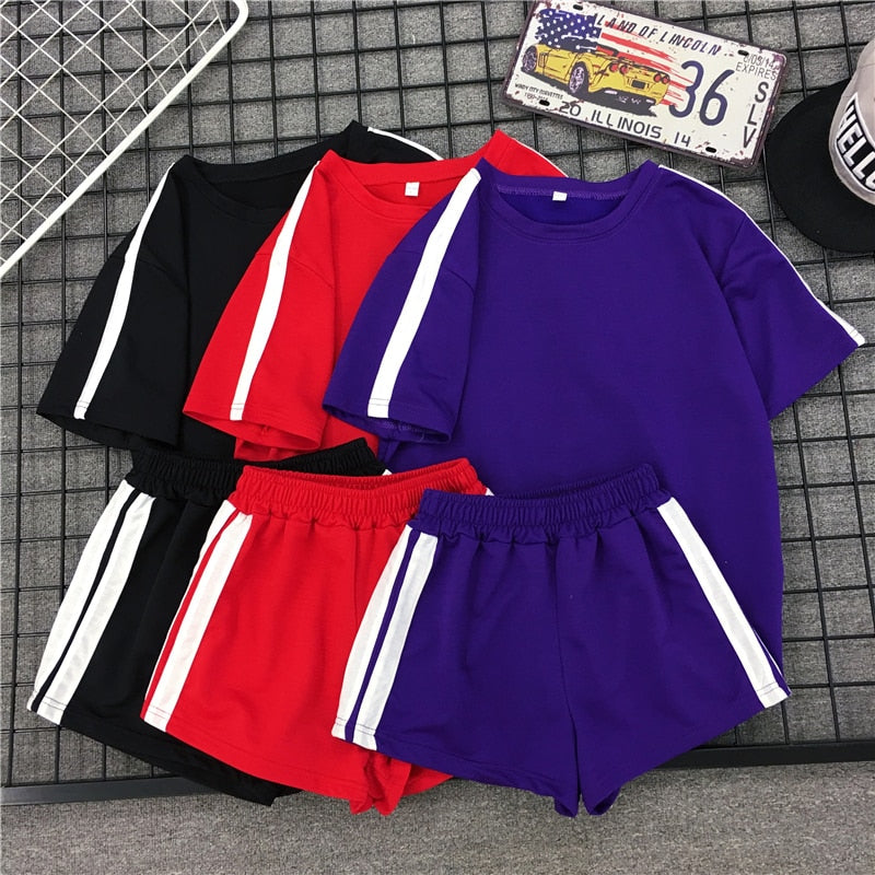 High Waist Striped Sides Track Suit