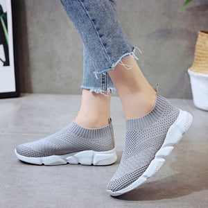 Breathable Grey Knitting Sock Sneakers