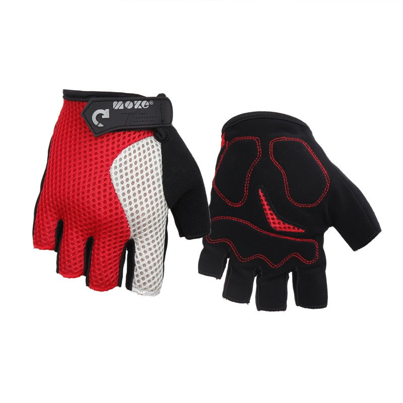 Red & Black Half Finger Glove